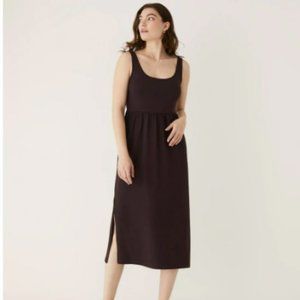 Frank & Oak Brown Sleeveless Midi Jersey Dress